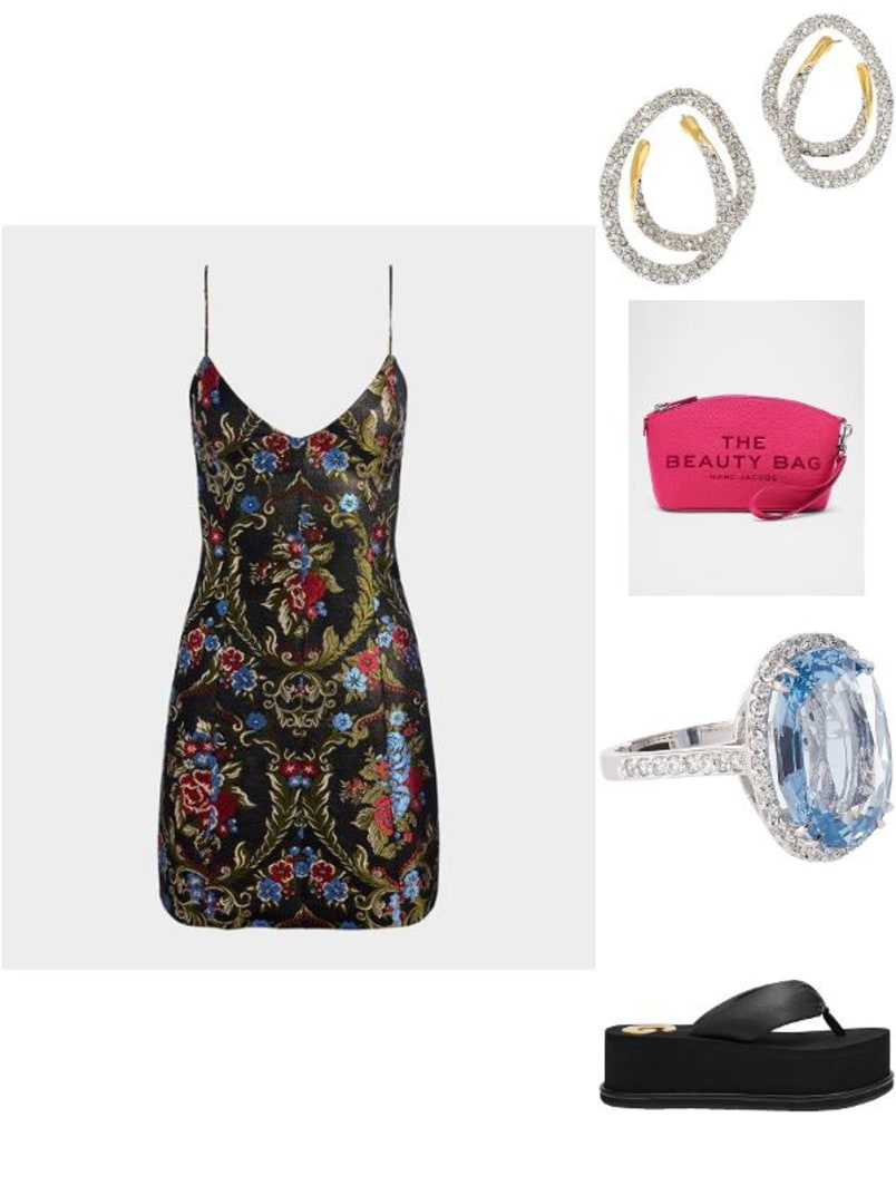 Tayla Floral Jacquard Structured Mini Dress