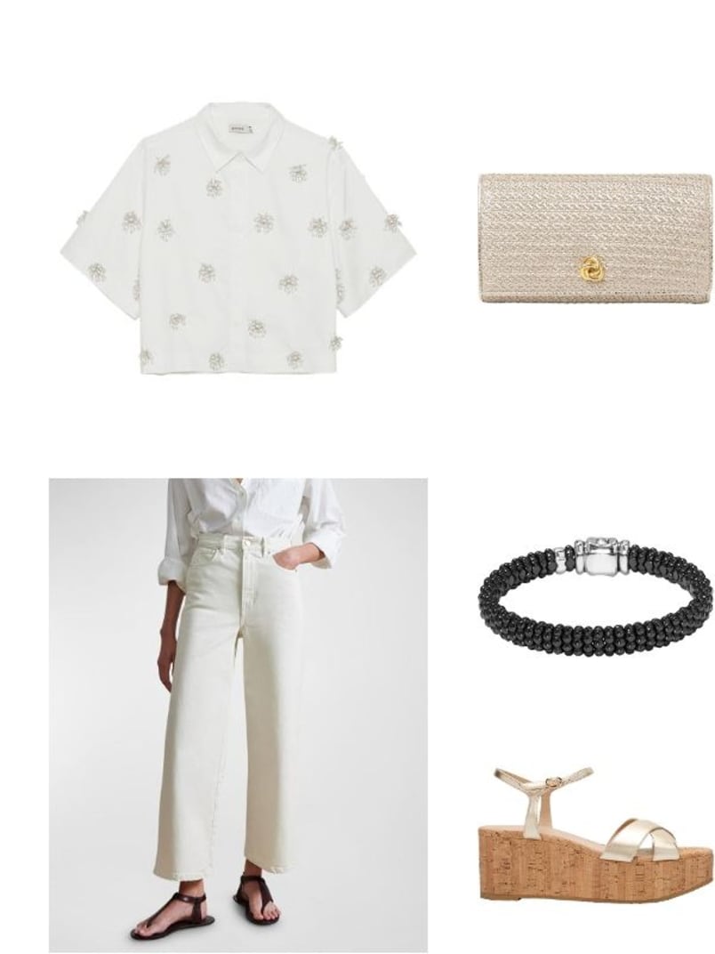 Olivia Flap Woven Metallic Clutch Bag 