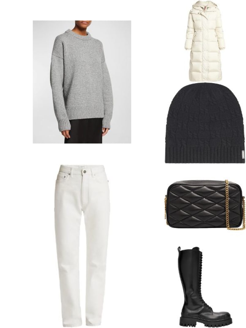 Chamer Long Hooded Down Coat with Detachable Dickey 