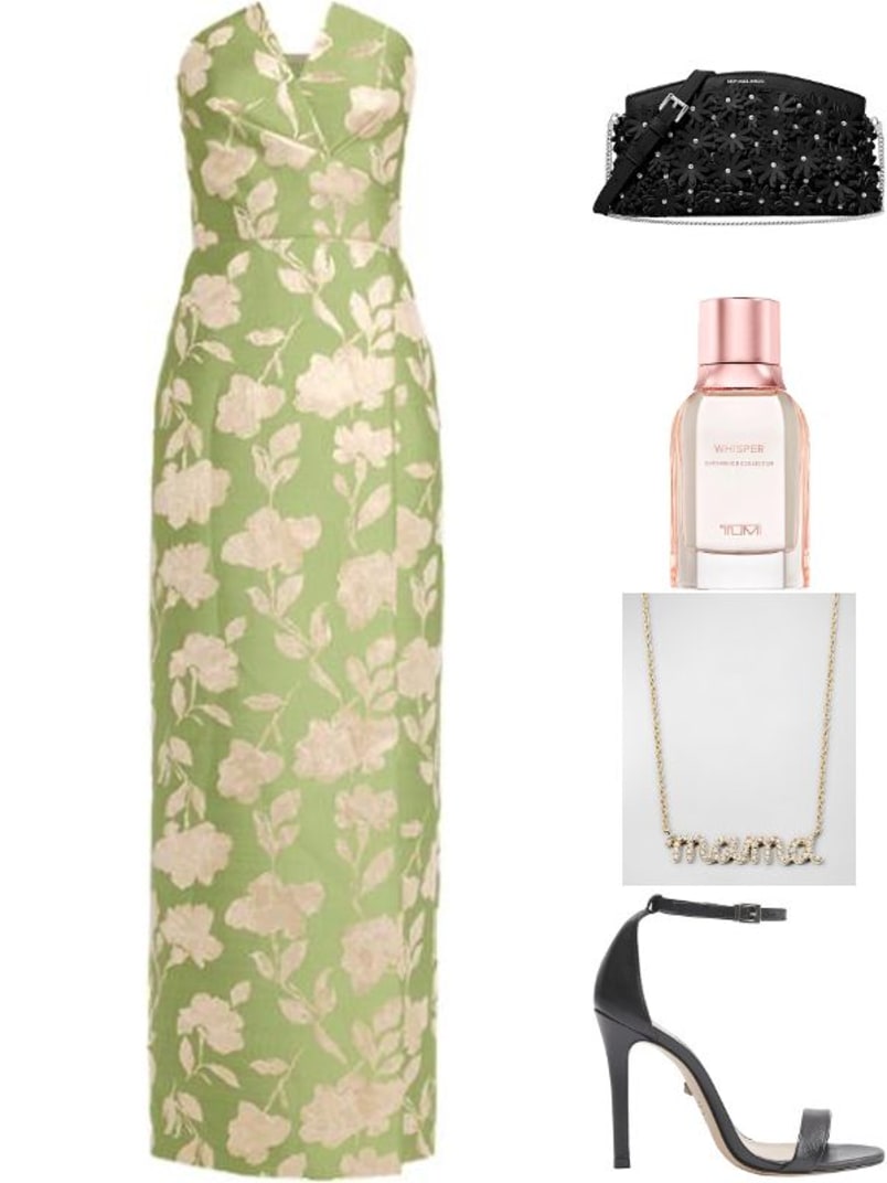 Aidan Mattox Strapless Metallic Jacquard Column Gown | Neiman Marcus