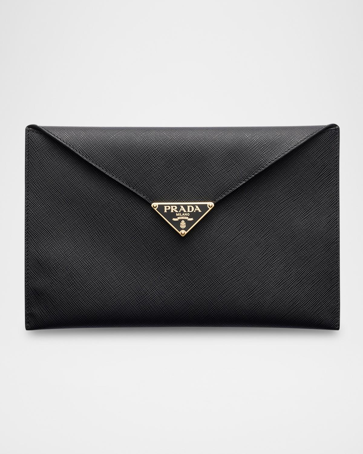 Prada Saffiano Leather Envelope Clutch