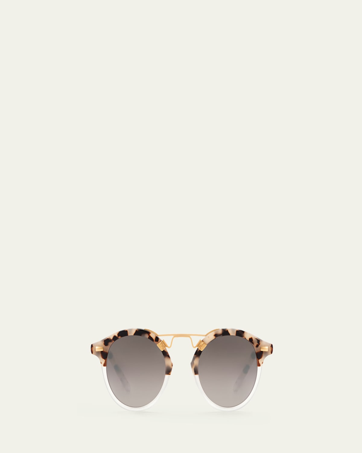 Krewe St. Louis 46mm Round Sunglasses In Oyster/crystal