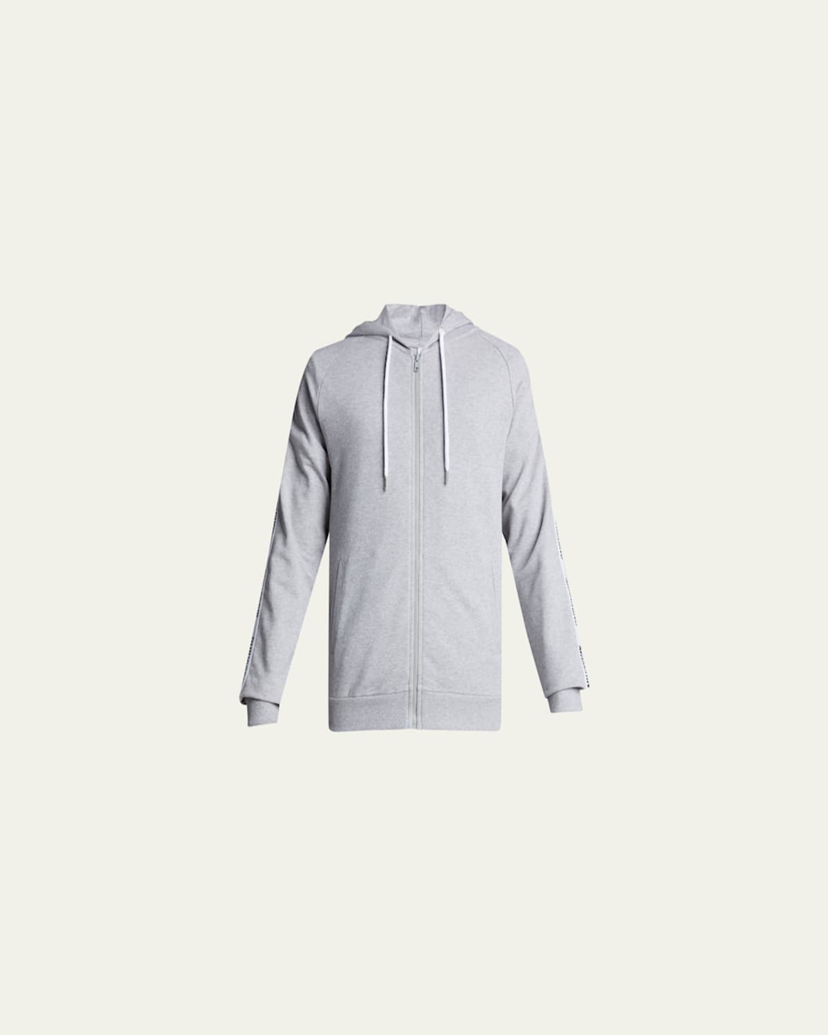Moschino Men's Full-zip Hoodie With Logo Taping In Grey