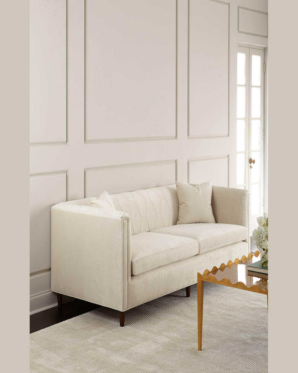 Shop Haute House Maxwell Tufted Sofa In Ivory