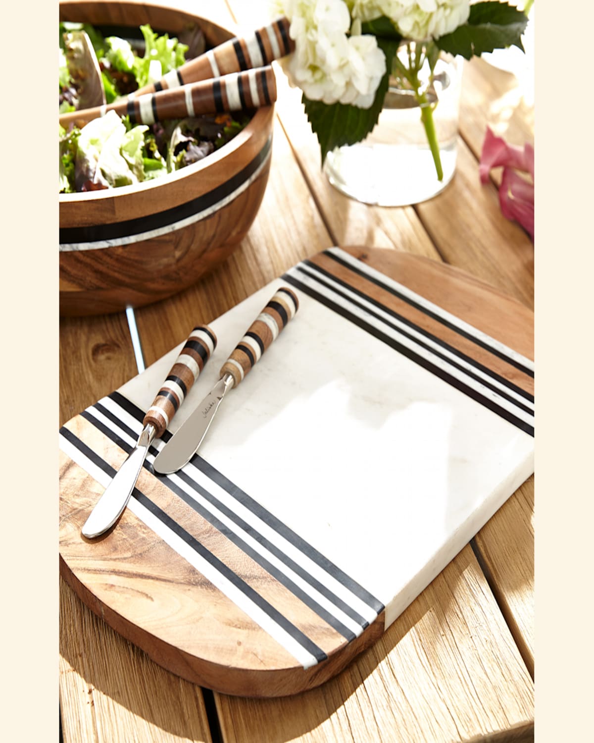 Juliska Stonewood Stripe 15" Serving Board With Spreader