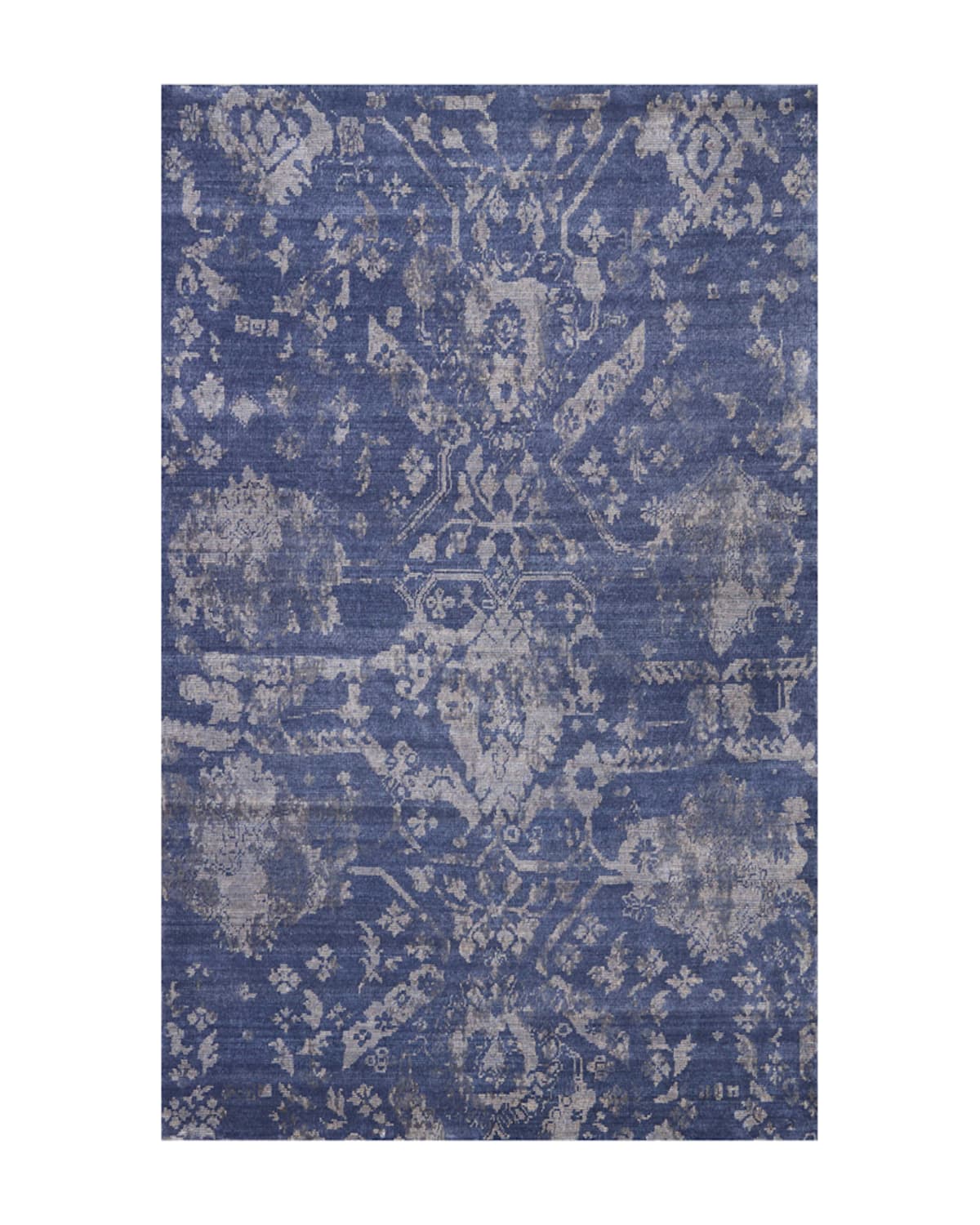 Nourcouture Kady Hand-knotted Area Rug, 8' X 10' In Navy