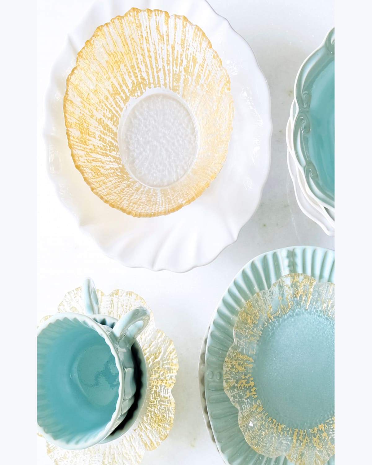 Vietri Incanto Stone Ruffle Cereal Bowl, White
