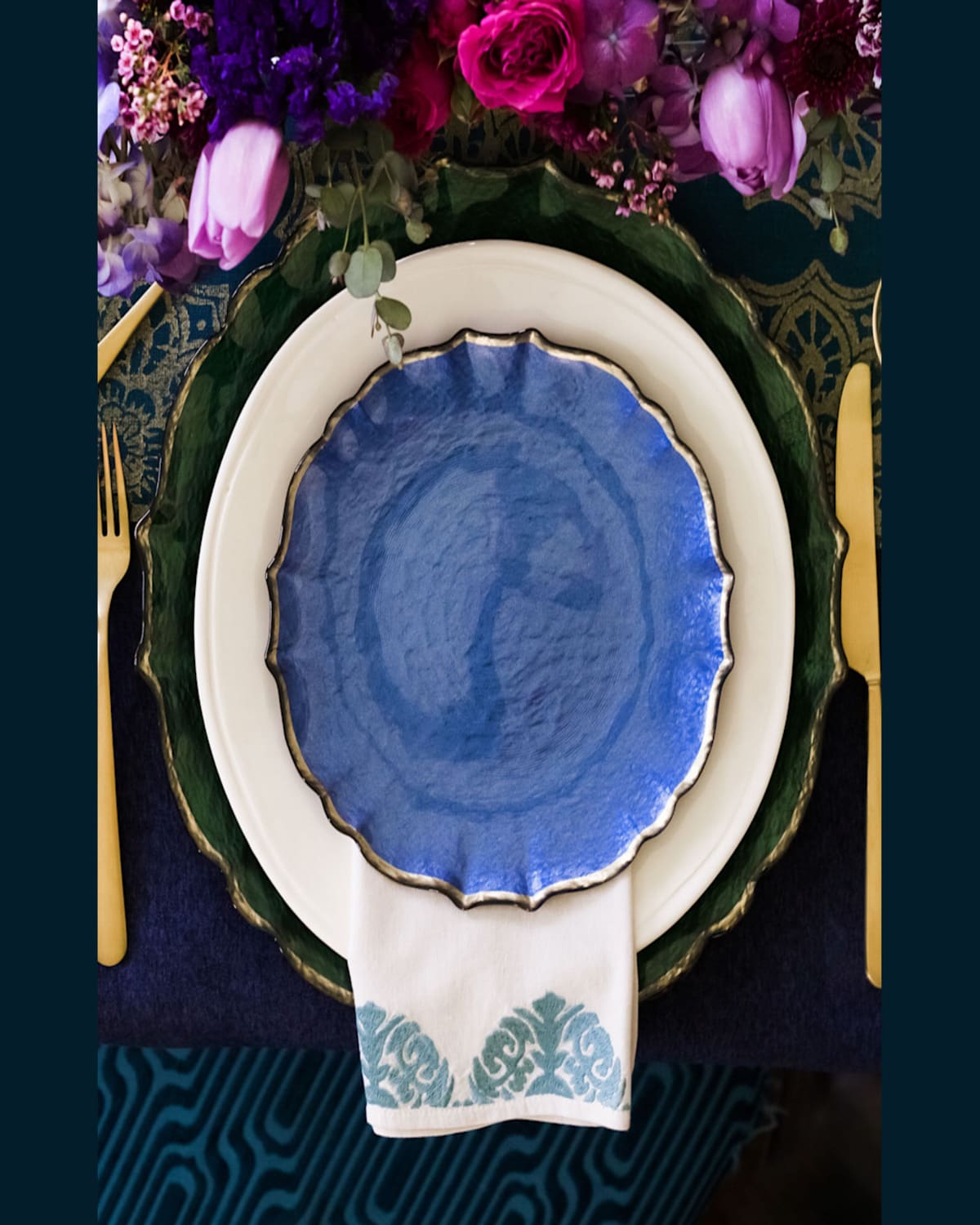 Vietri Pastel Glass Collection White Salad Plate