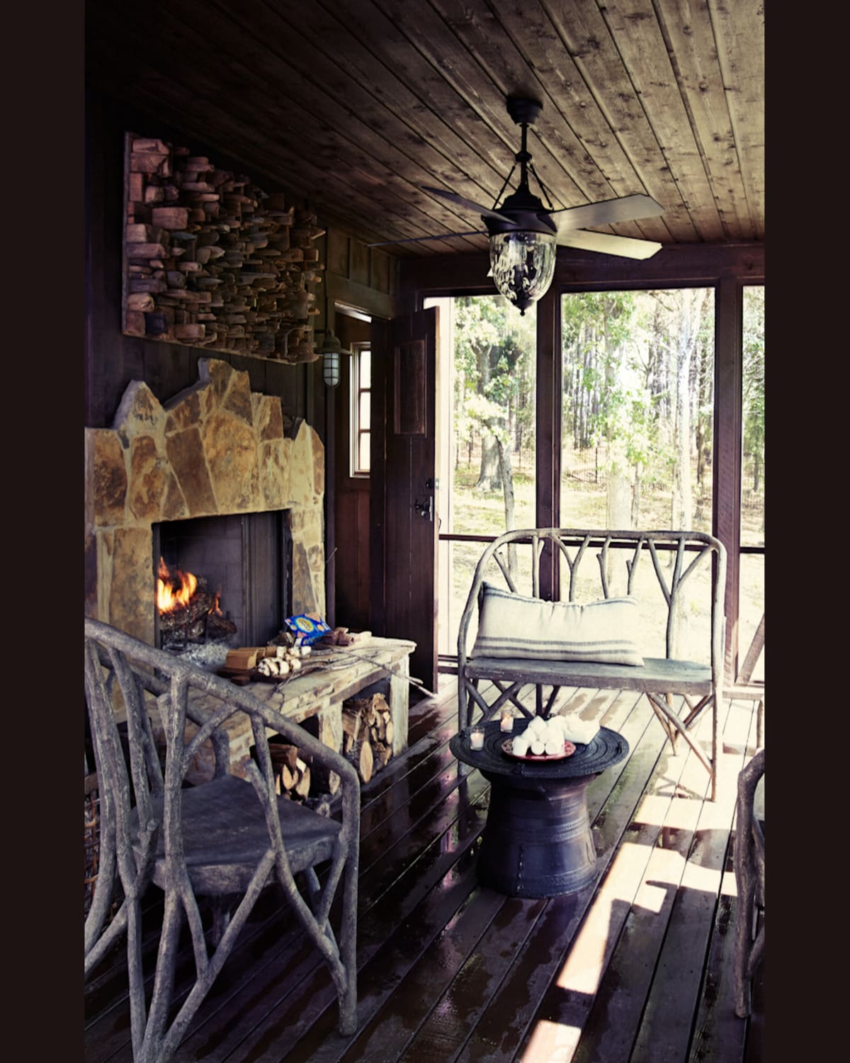 Neiman Marcus Artemis Faux-bois Bench