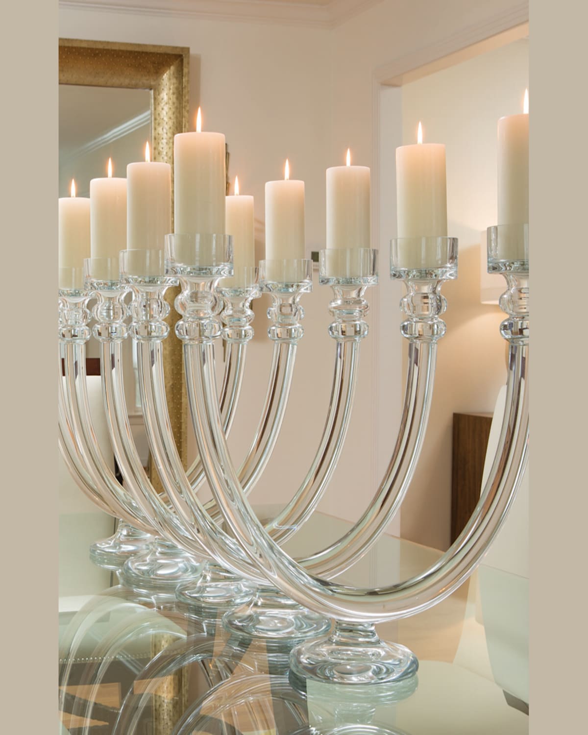 Global Views Two Lite Glass Tube Candle Holder