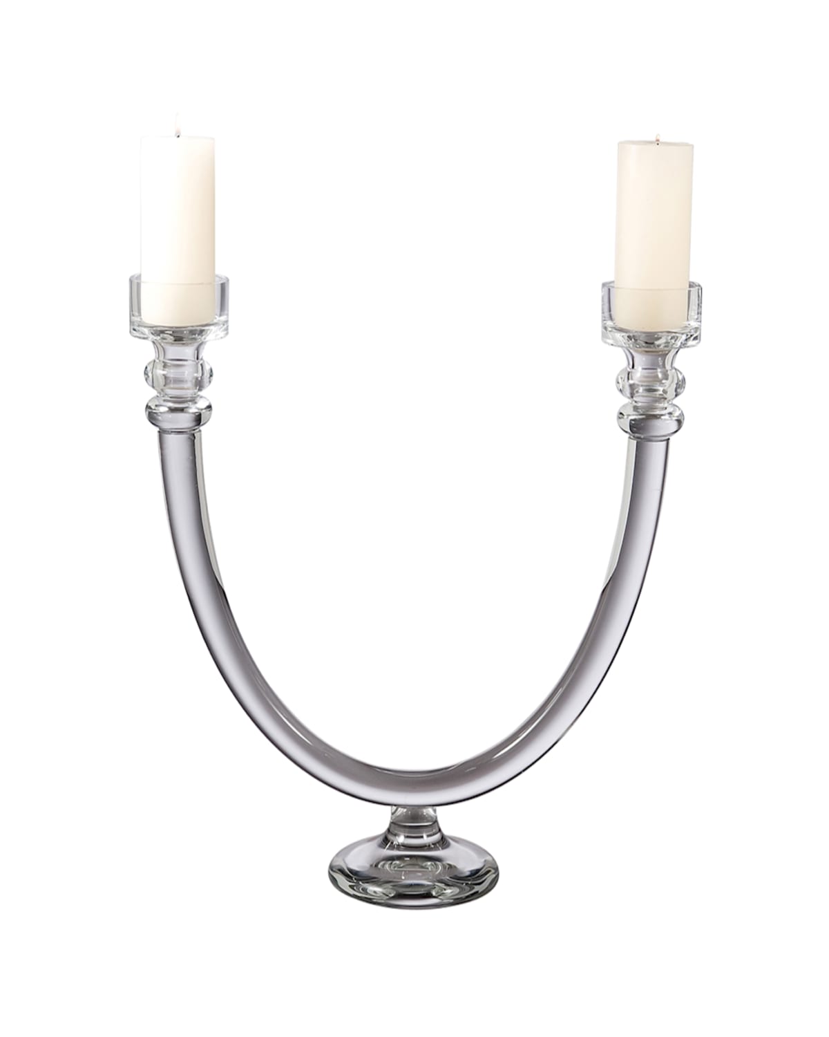 Global Views Two Lite Glass Tube Candle Holder