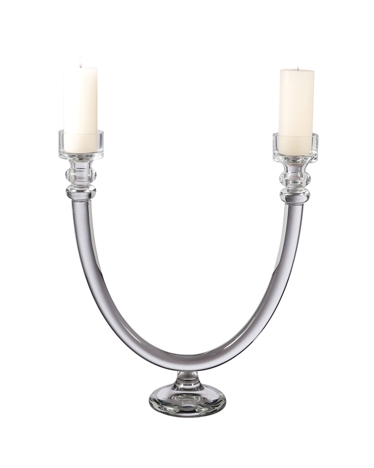 Global Views Two Lite Glass Tube Candle Holder