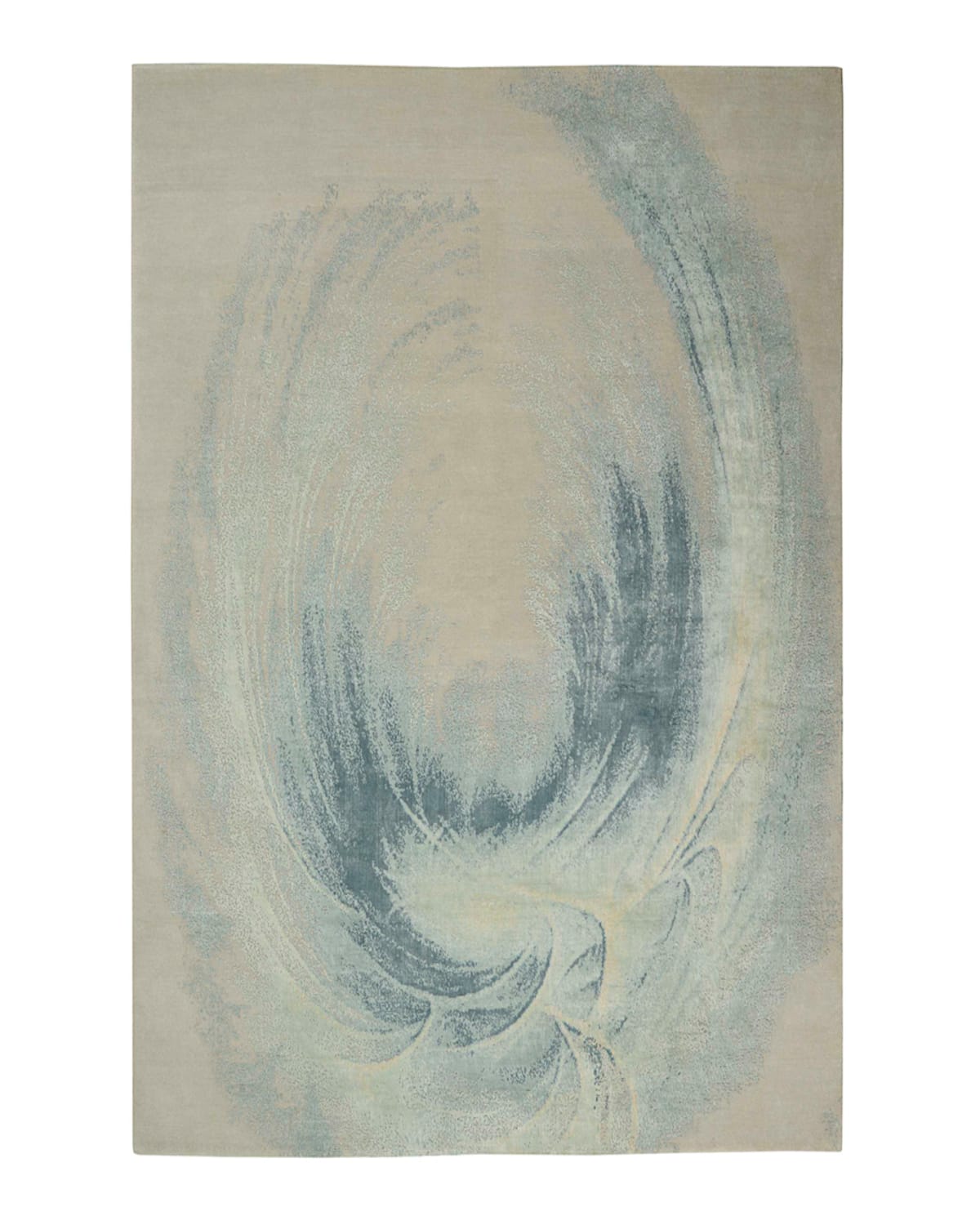 Nourcouture Angelique Hand-knotted Rug, 10' X 14' In Beige/seafoam
