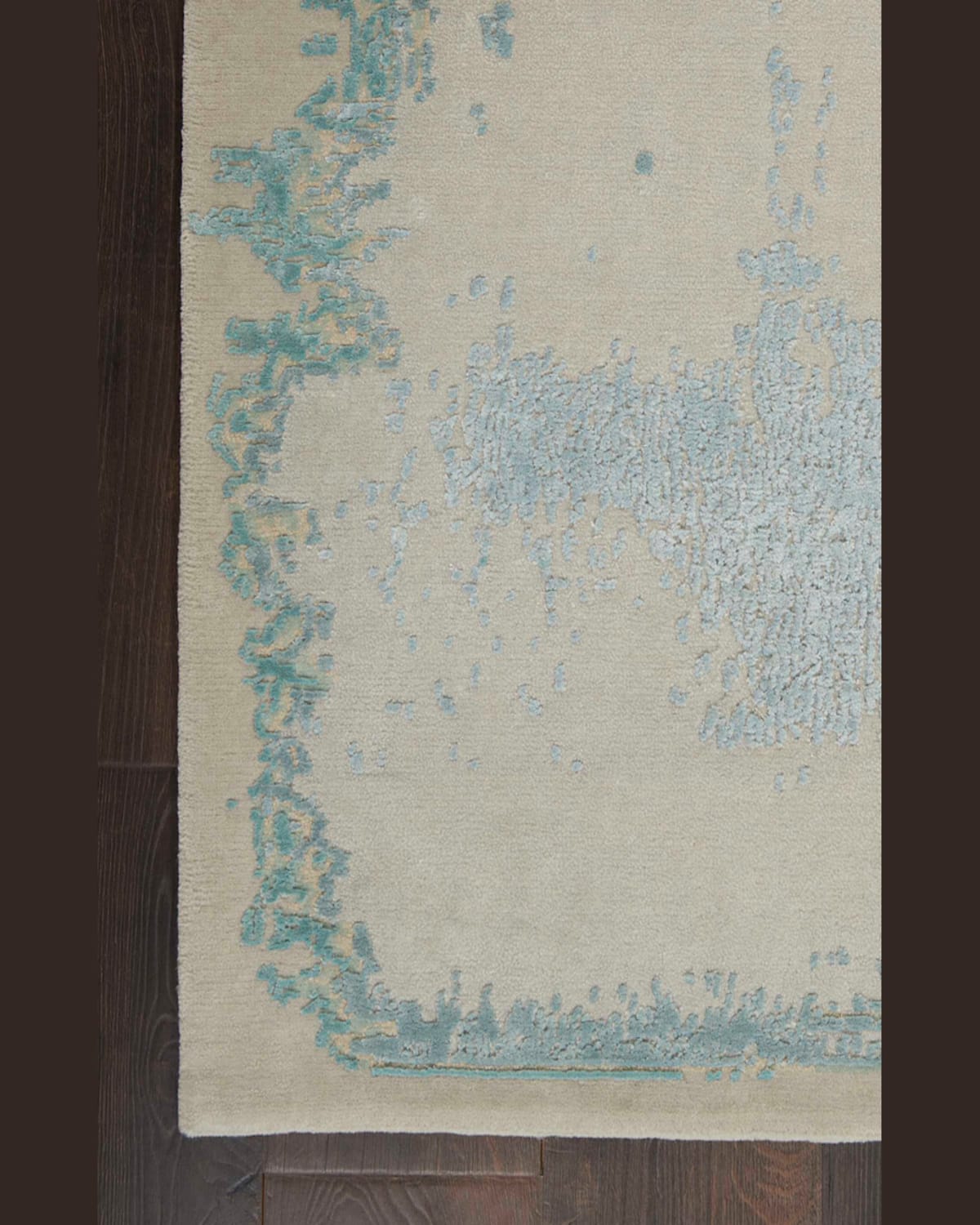 Nourcouture La Rive Hand-knotted Rug, 10' X 14' In Beige/seafoam