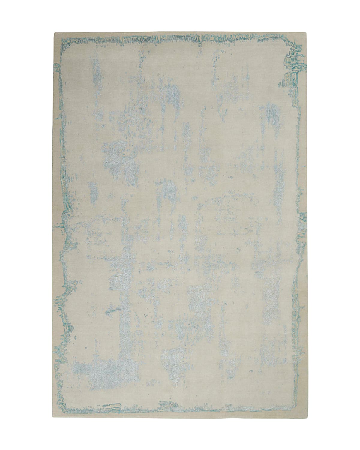 Nourcouture La Rive Hand-knotted Rug, 10' X 14' In Beige/seafoam