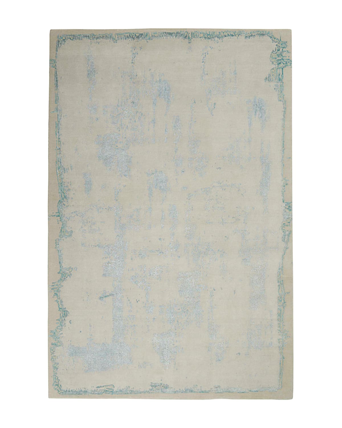 Nourcouture La Rive Hand-knotted Rug, 9' X 12' In Beige/seafoam