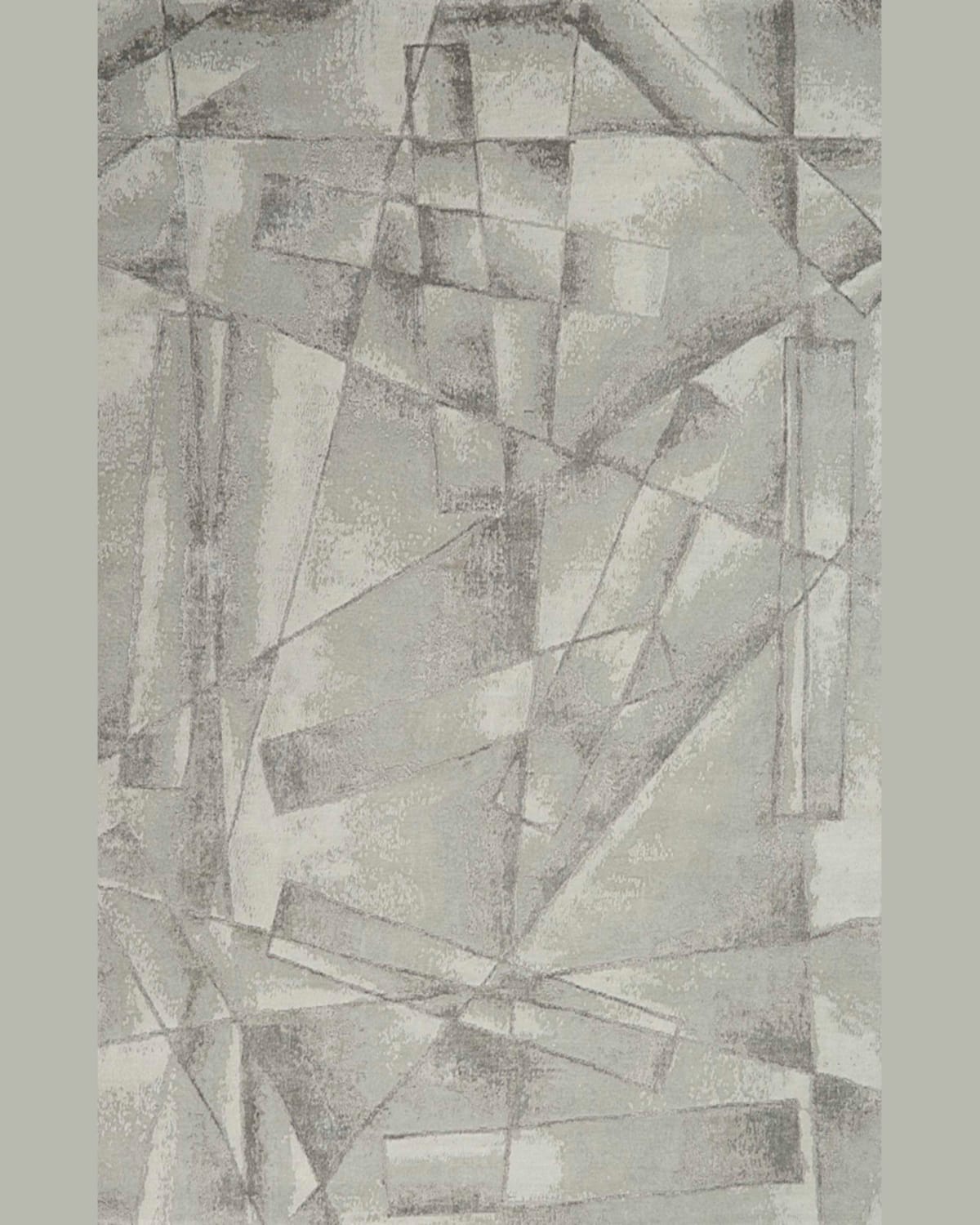 Nourcouture Angulaire Hand-knotted Rug, 10' X 14' In Gray