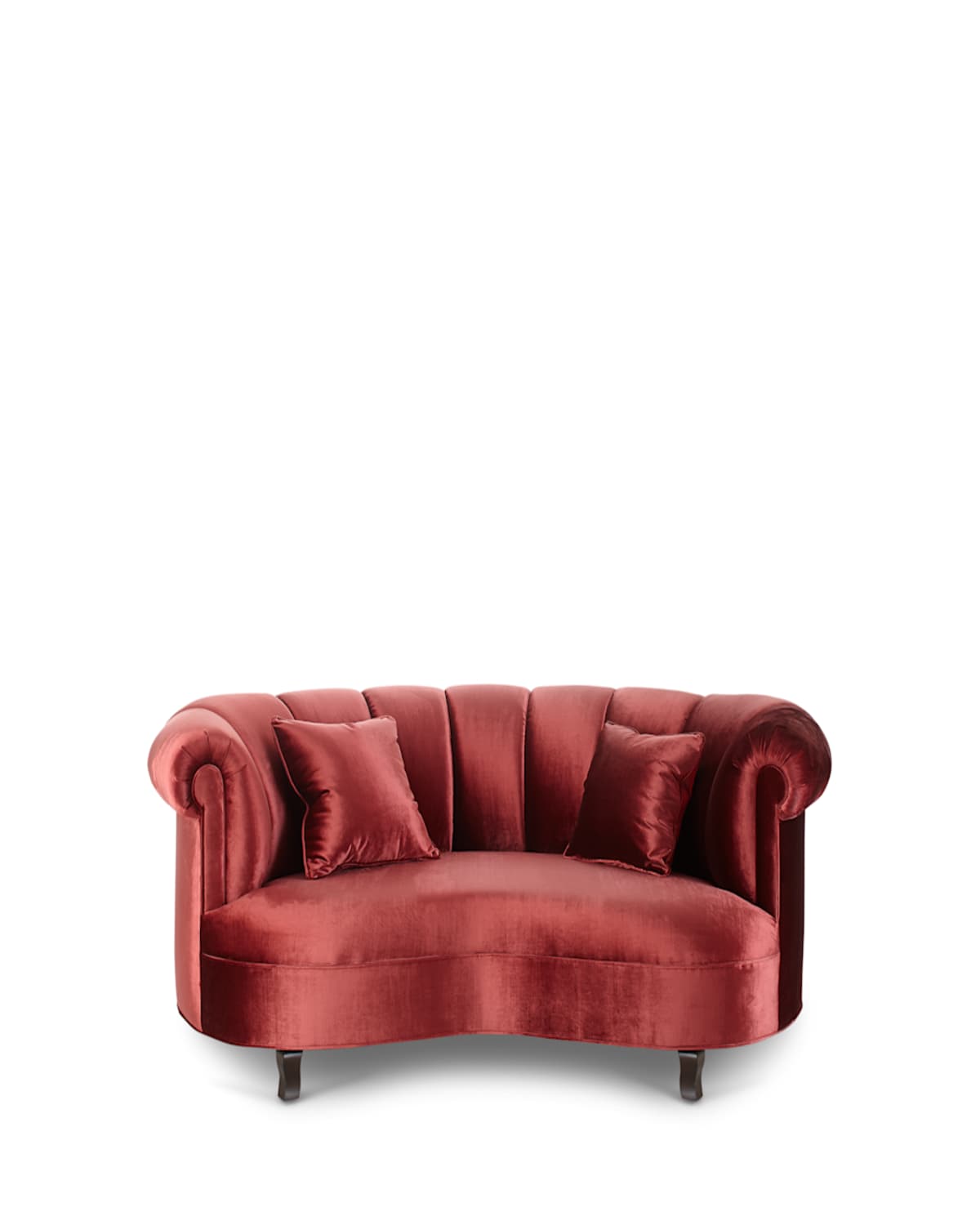 Haute House Aubrey Channel Tufted Sofa, 77" In Red