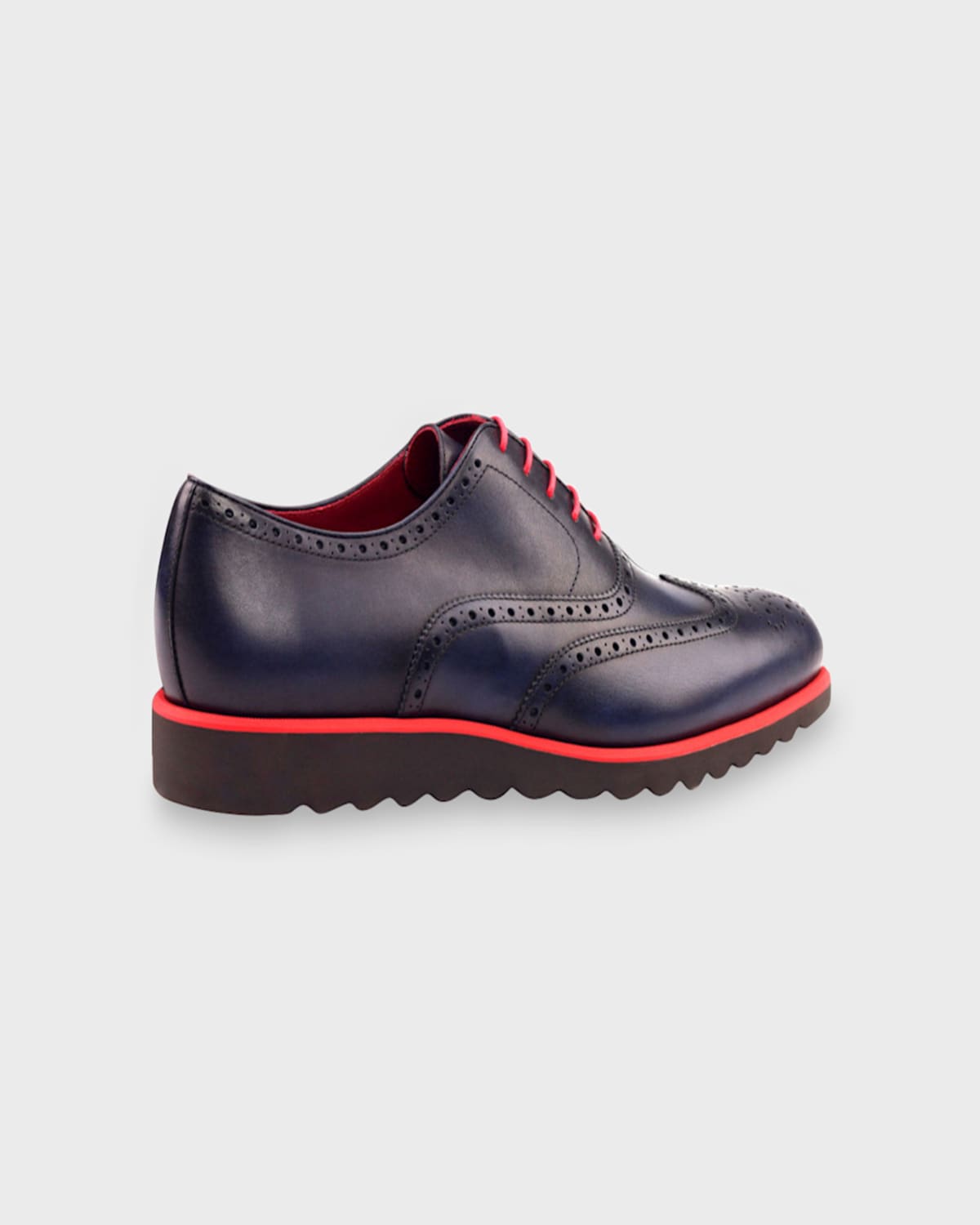 Ike Behar Men's Trax Wing-tip Leather Platform Oxford Shoes In Burgundy