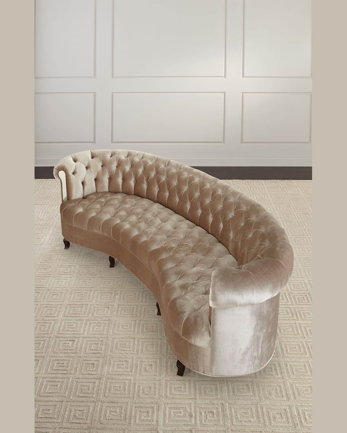 Haute House Rebecca Mirrored Sofa, 122" In Cream