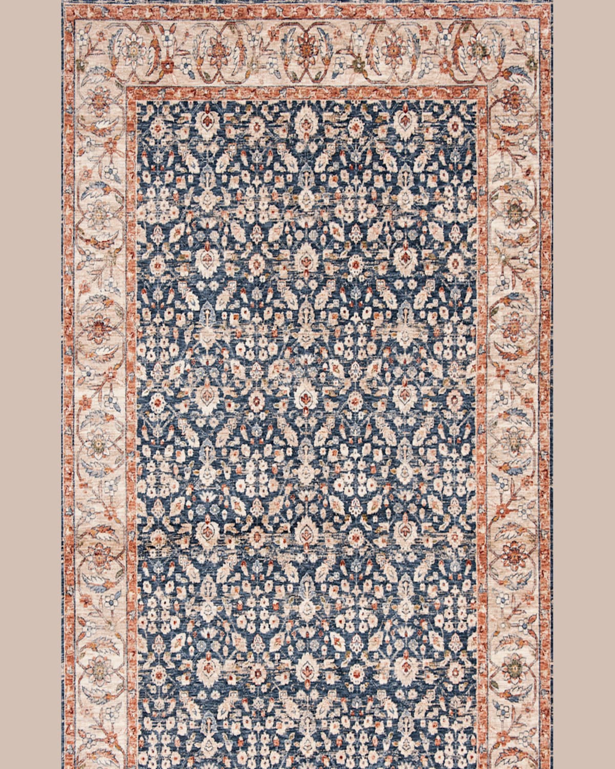 Ralph Lauren Carlingford Navy Power-loomed Rug, 10' X 14' In Navy/beige