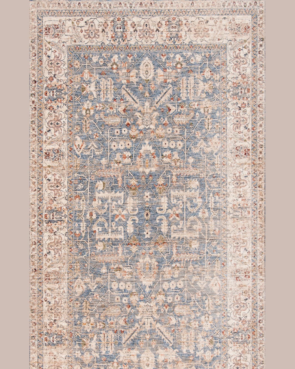 Ralph Lauren Sidney Power-loomed Rug, 8' X 10' In Light Blue/ Ivory