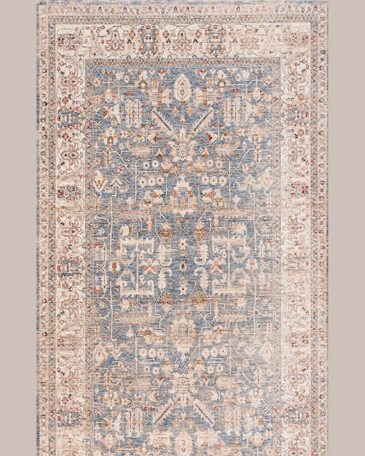 Ralph Lauren Sidney Power-loomed Rug, 6' X 9' In Light Blue/ Ivory