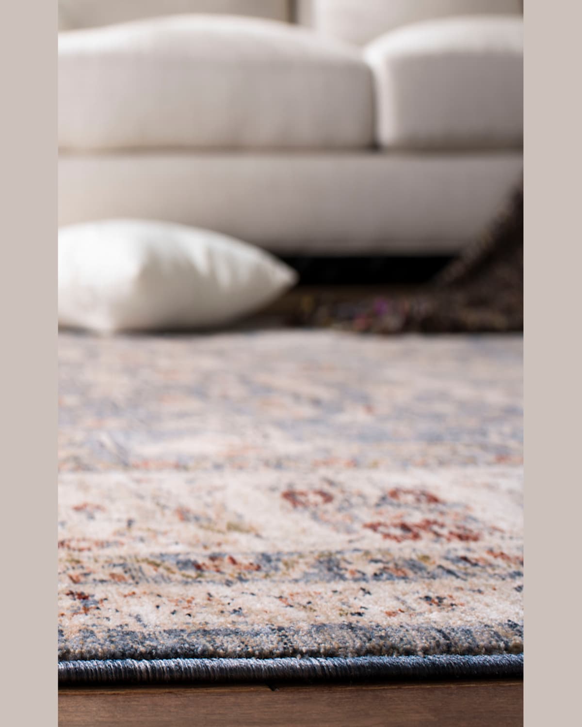Ralph Lauren Sidney Power-loomed Rug, 6' X 9' In Light Blue/ Ivory