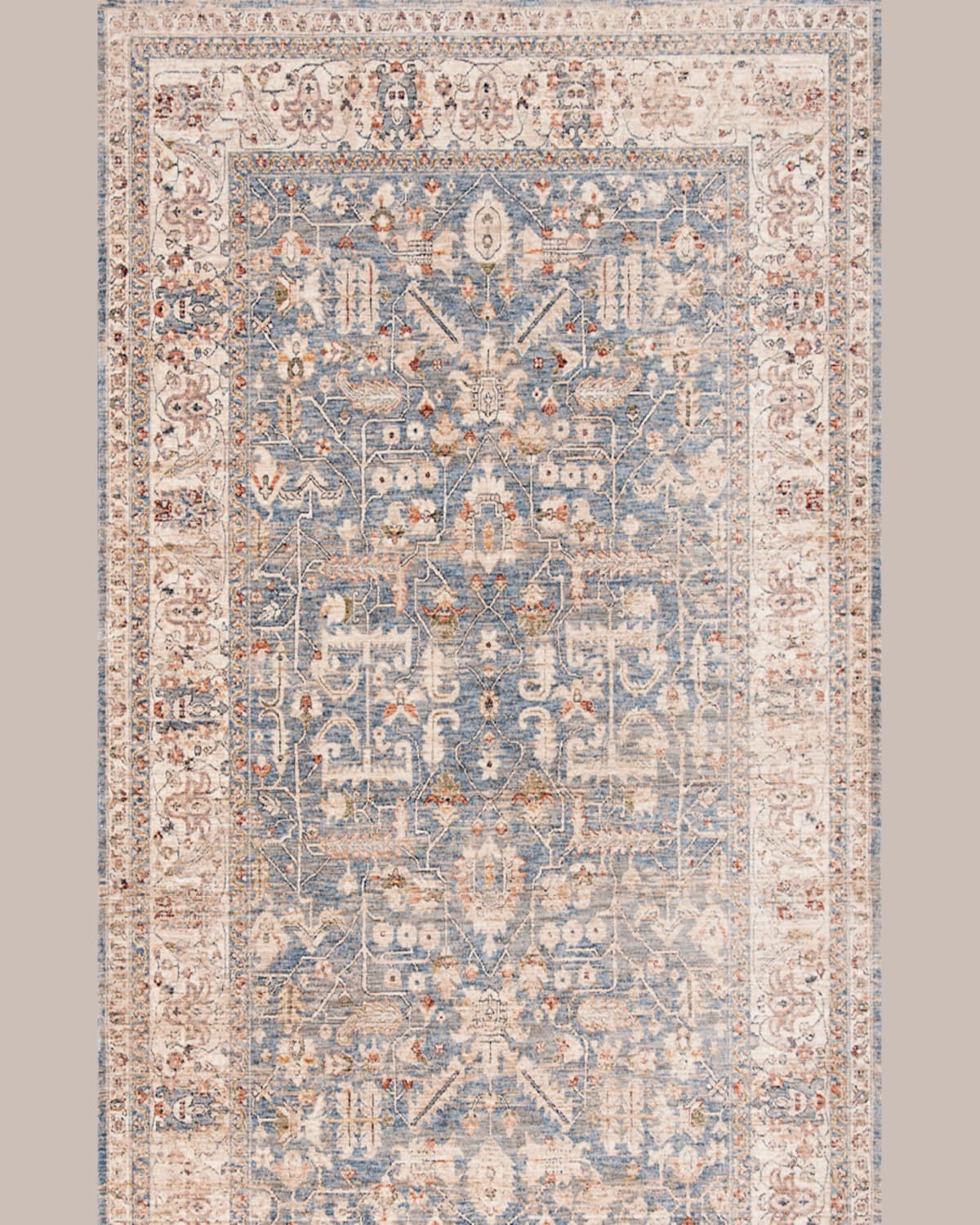 Ralph Lauren Sidney Power-loomed Rug, 9' X 12' In Light Blue/ Ivory