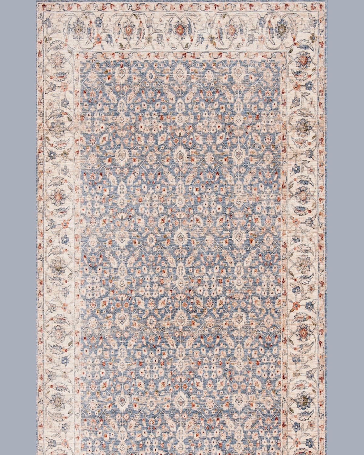 Ralph Lauren Helena Ivory/blue Power-loomed Rug, 5' X 8' In Ivory / Blue