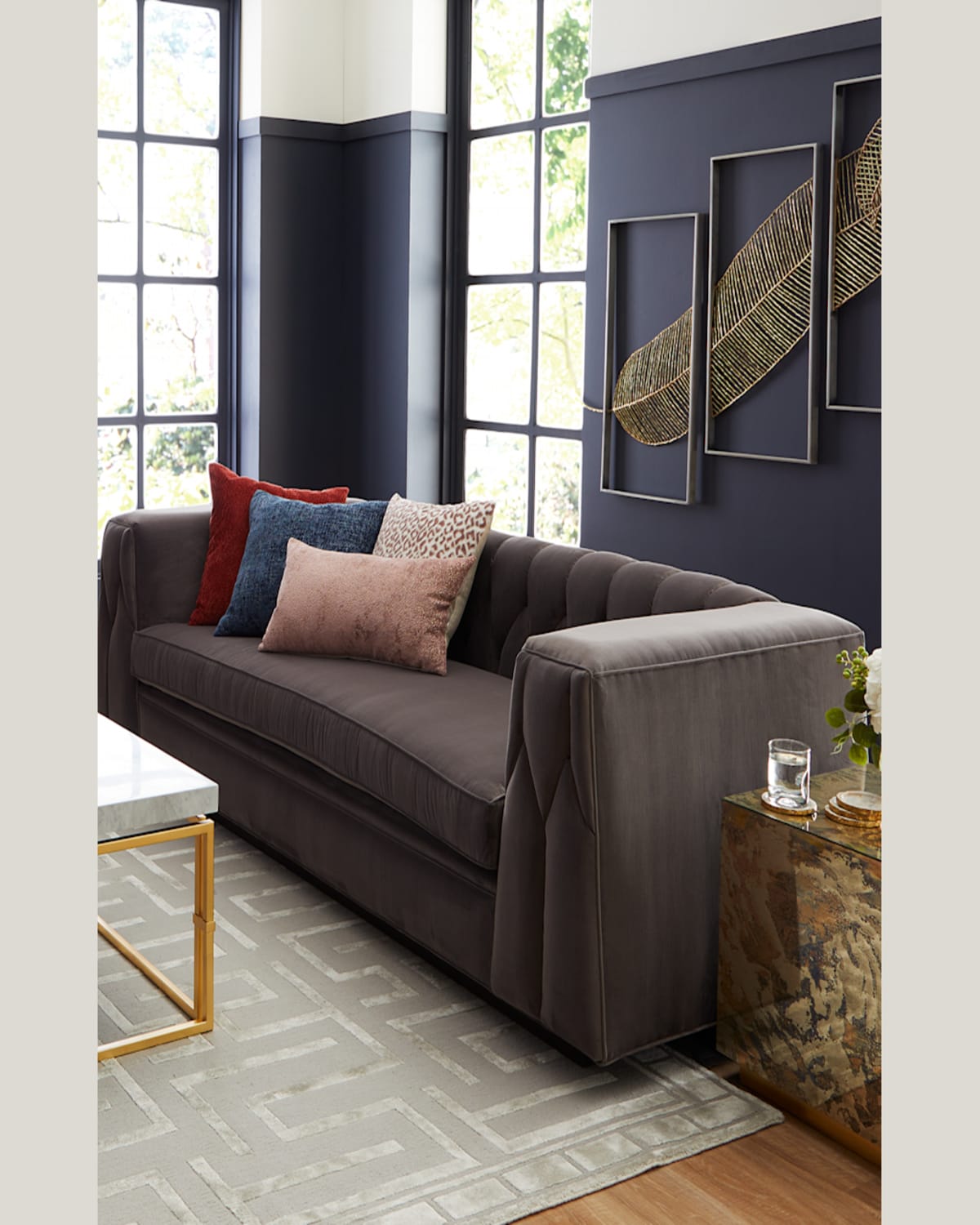 Haute House Margo Sofa, 100" In Gray