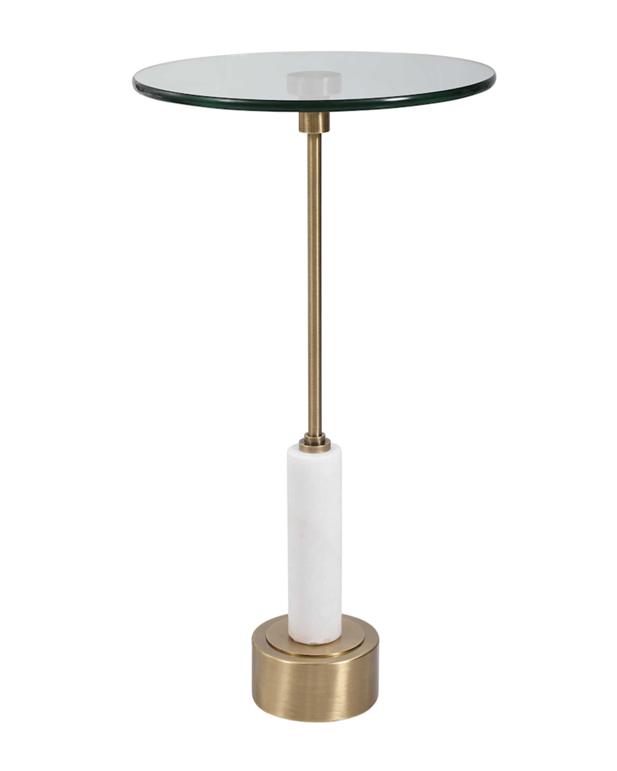 The Uttermost Co Embry Accent Table In Brass/white