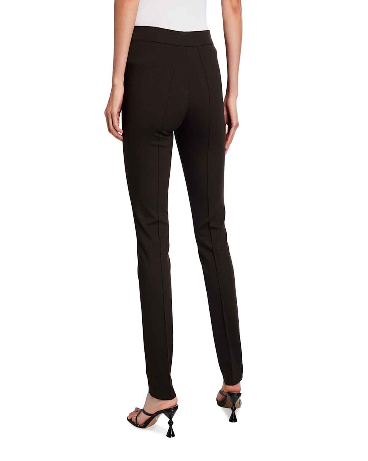 Akris Punto Mara Skinny Knit Pants In Dark Brown