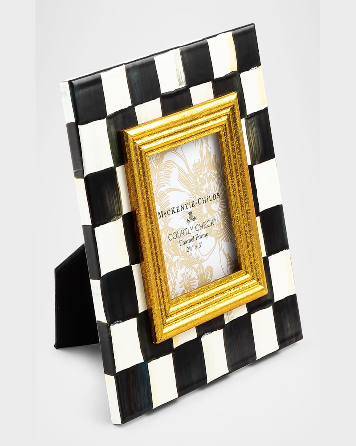 MACKENZIE-CHILDS COURTLY CHECK ENAMEL FRAME, 2.5" X 3" PROD144160186