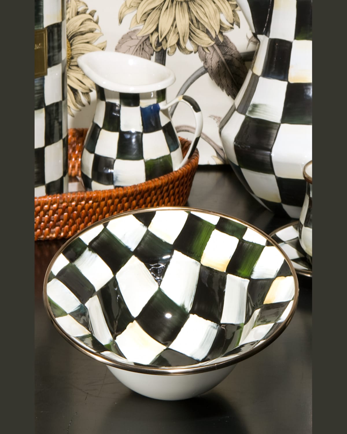 Mackenzie-childs Courtly Check Enamel Breakfast Bowl