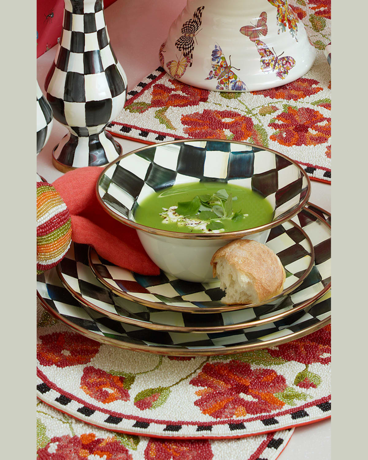 Mackenzie-childs Courtly Check Enamel Breakfast Bowl