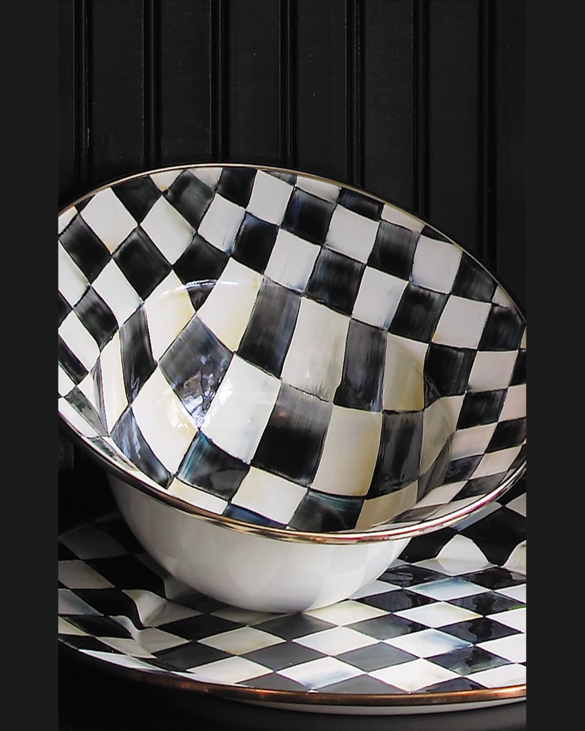 Shop Mackenzie-childs Courtly Check Serving Bowl