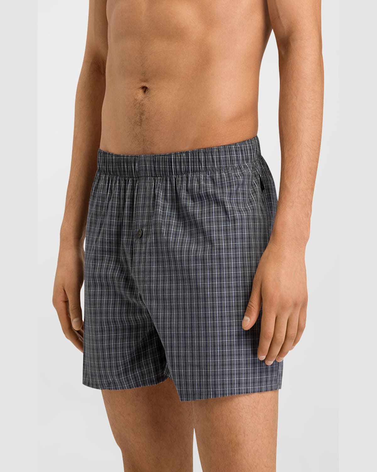 Hanro Fancy Woven Cotton Boxer In Light Stripe