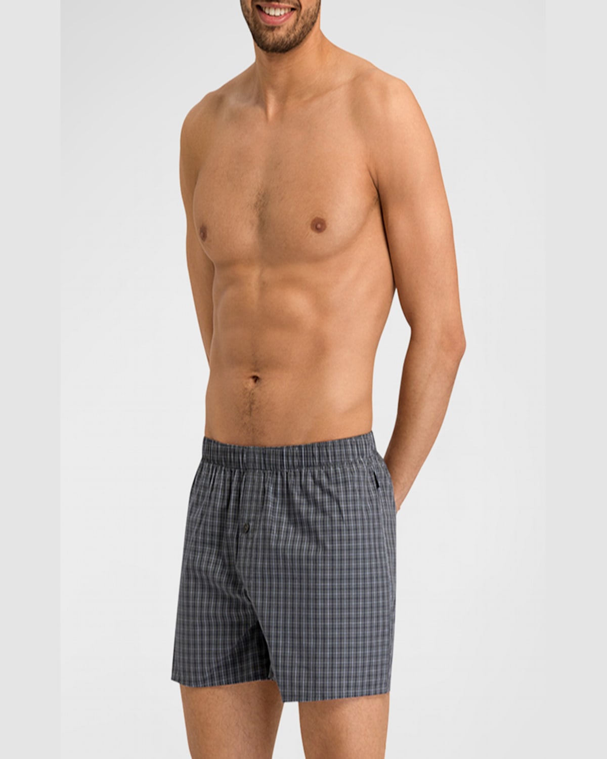 Hanro Fancy Woven Cotton Boxer In Light Stripe