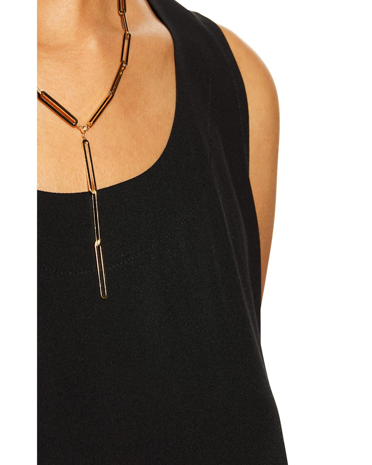 Eskandar Lightweight Crepe A-line Shell In Black