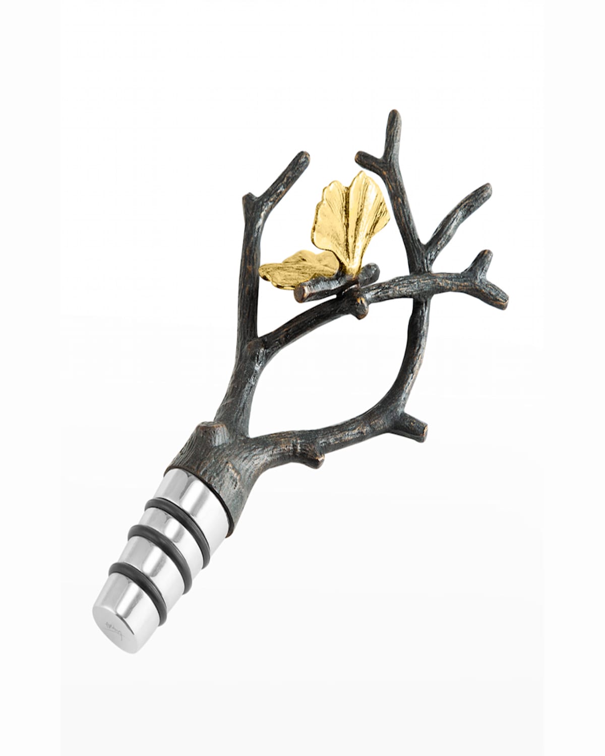 Michael Aram Butterfly Ginkgo Wine Stopper In Silver