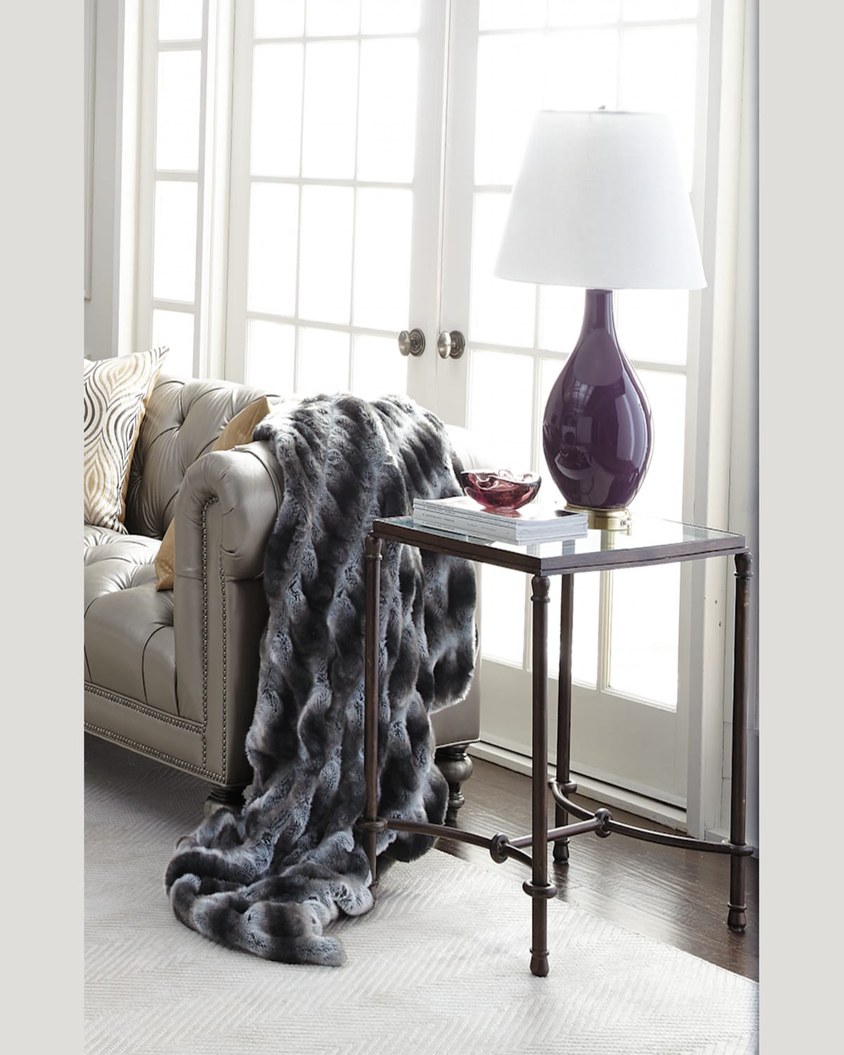 The Uttermost Co Hanigan Glass-top End Table In Brown/glass