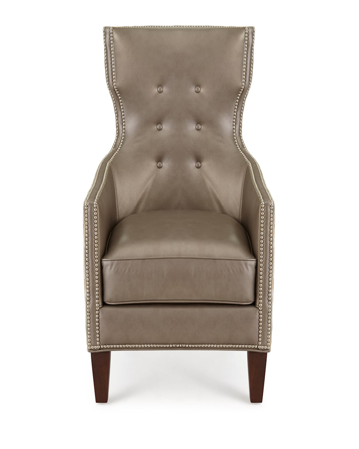 Massoud Thomas Chevron Tufted Chair In Pewter