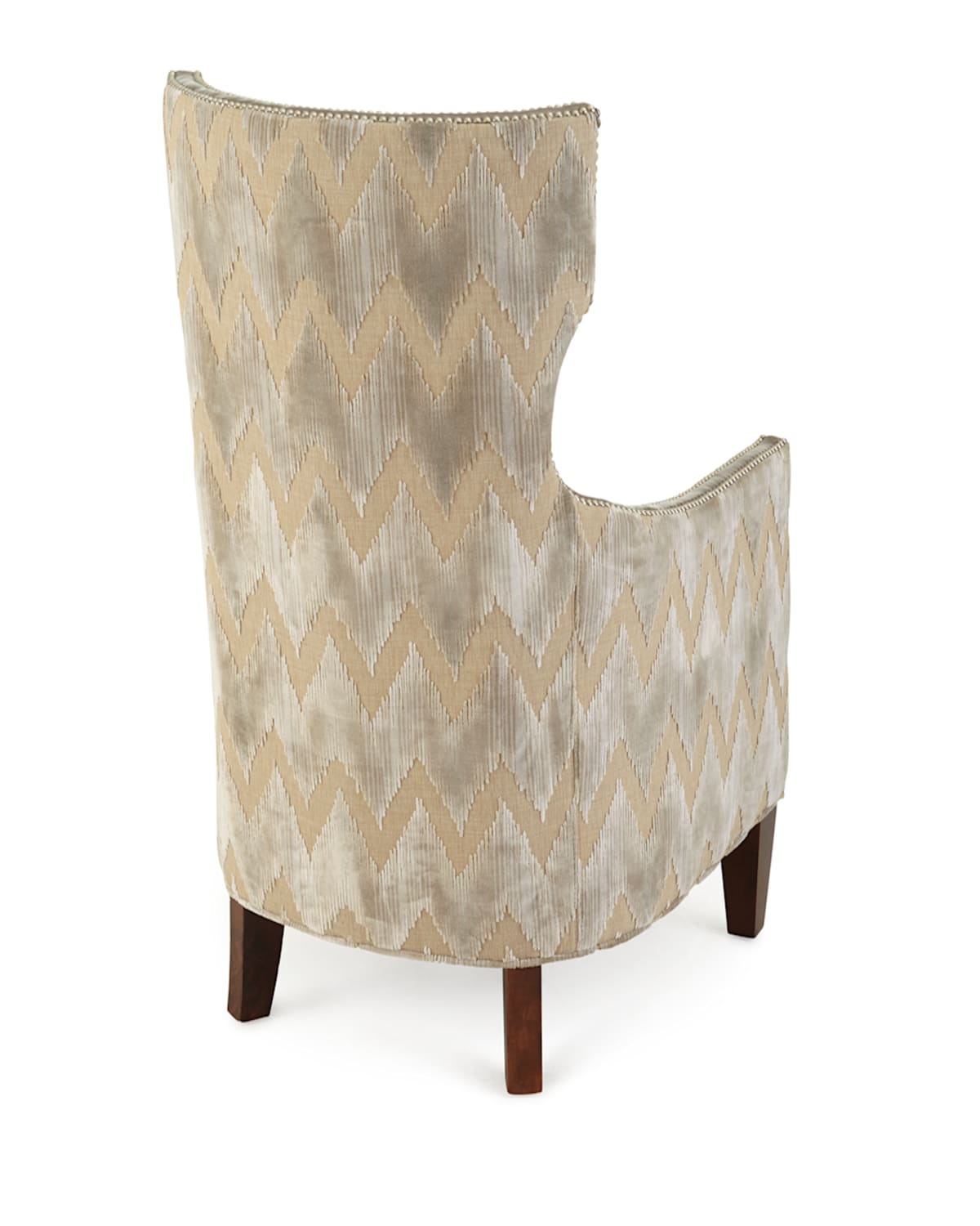 Massoud Thomas Chevron Tufted Chair In Pewter
