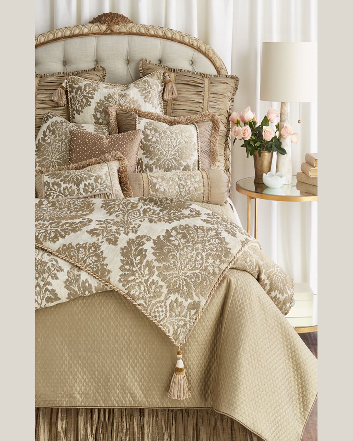 Shop Austin Horn Collection Queen Vienna Quilted Coverlet In Oyster