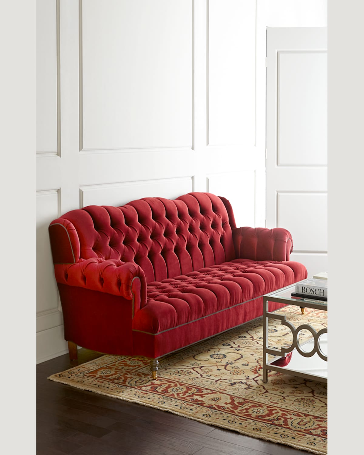 Shop Haute House Mr. Smith Cranberry Tufted Sofa 94.5'