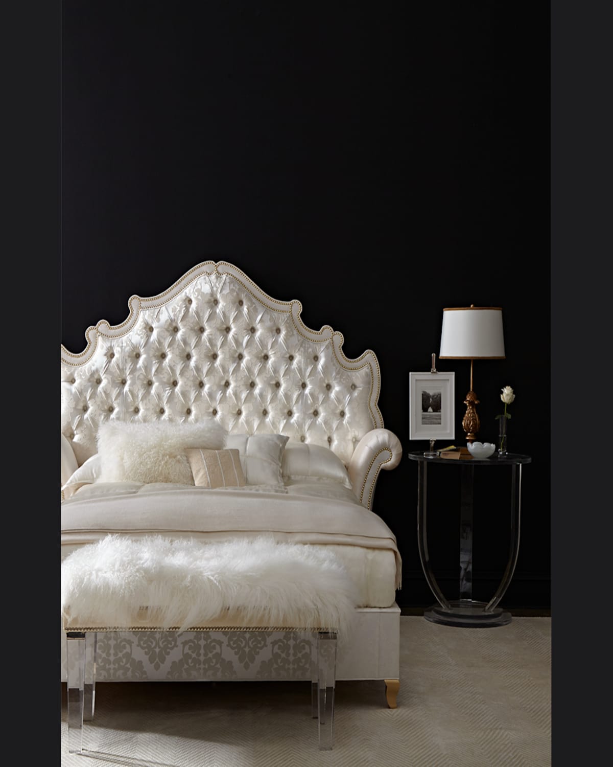 Haute House Daniella Tufted King Bed In Ivory