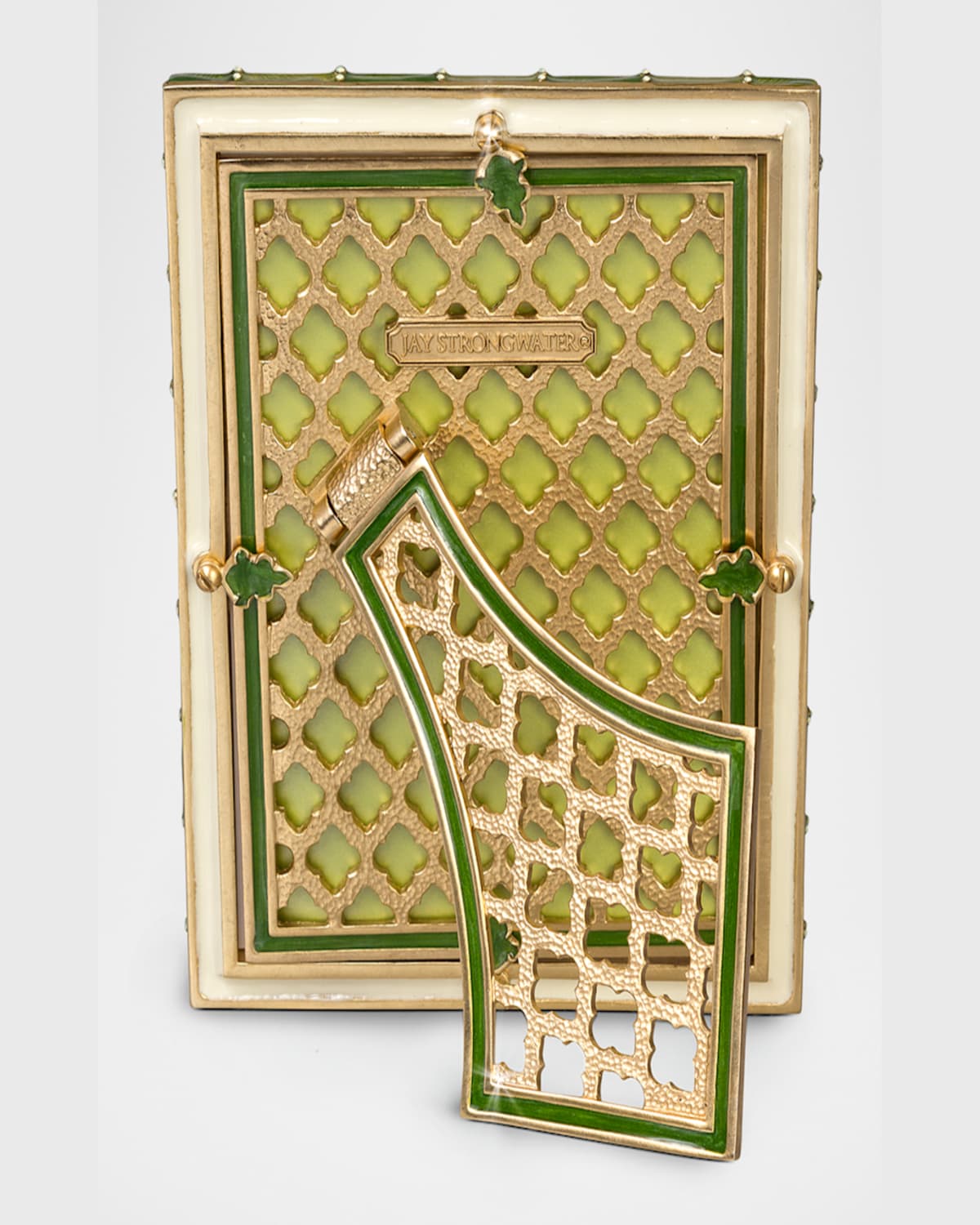Jay Strongwater Striped 5" X 7" Picture Frame In Green