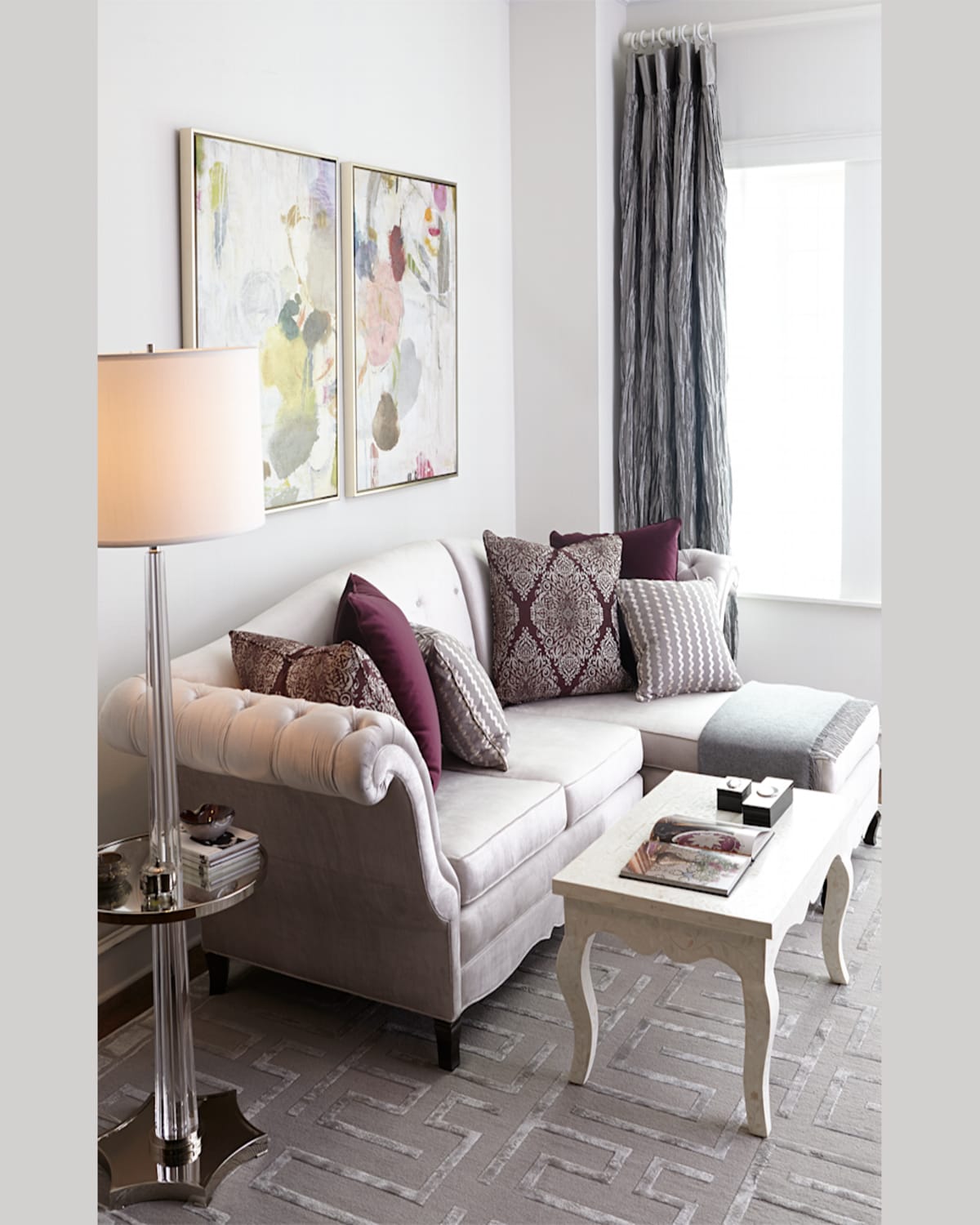 Haute House Duncan Sectional Sofa In Silver