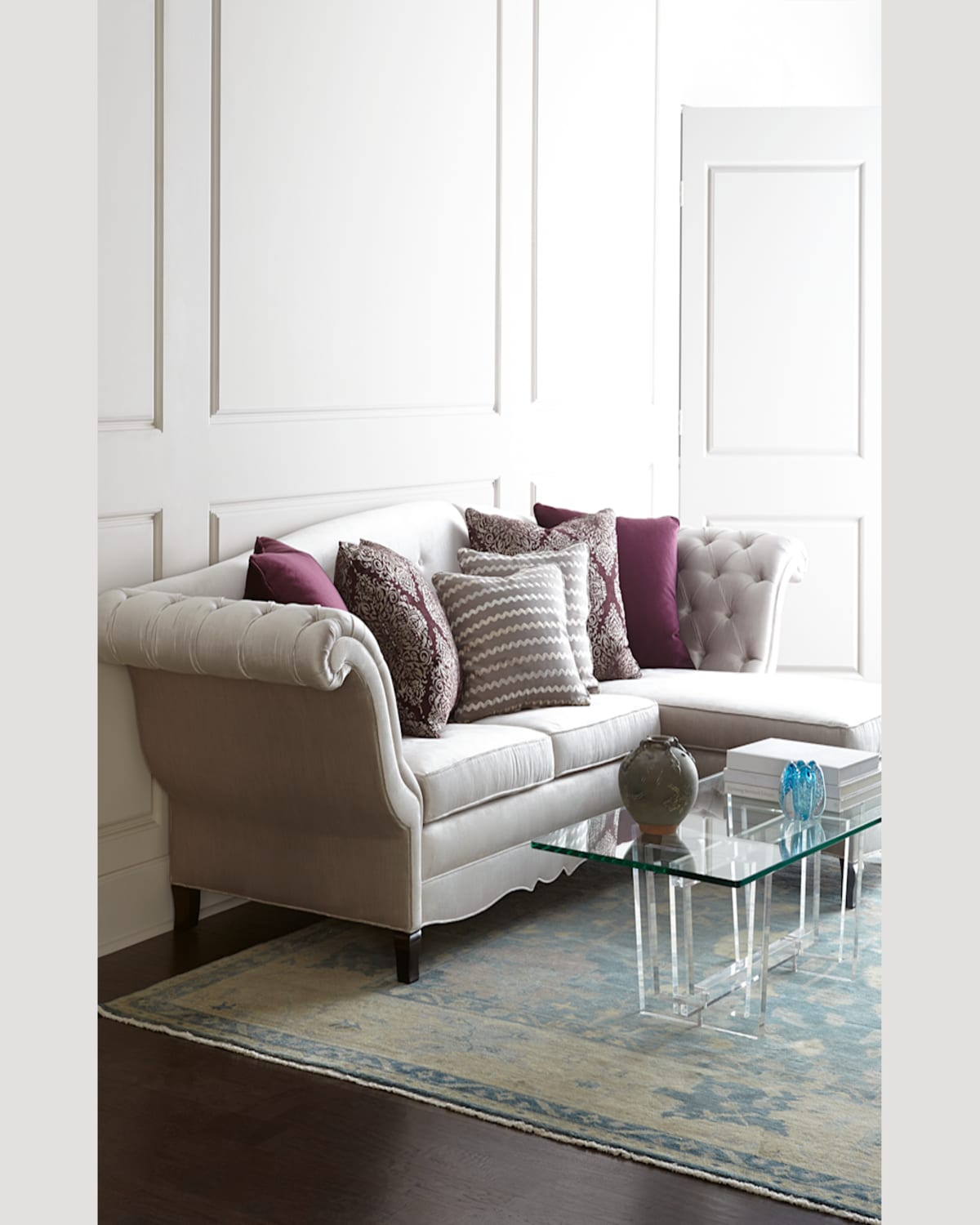 Haute House Duncan Sectional Sofa In Silver